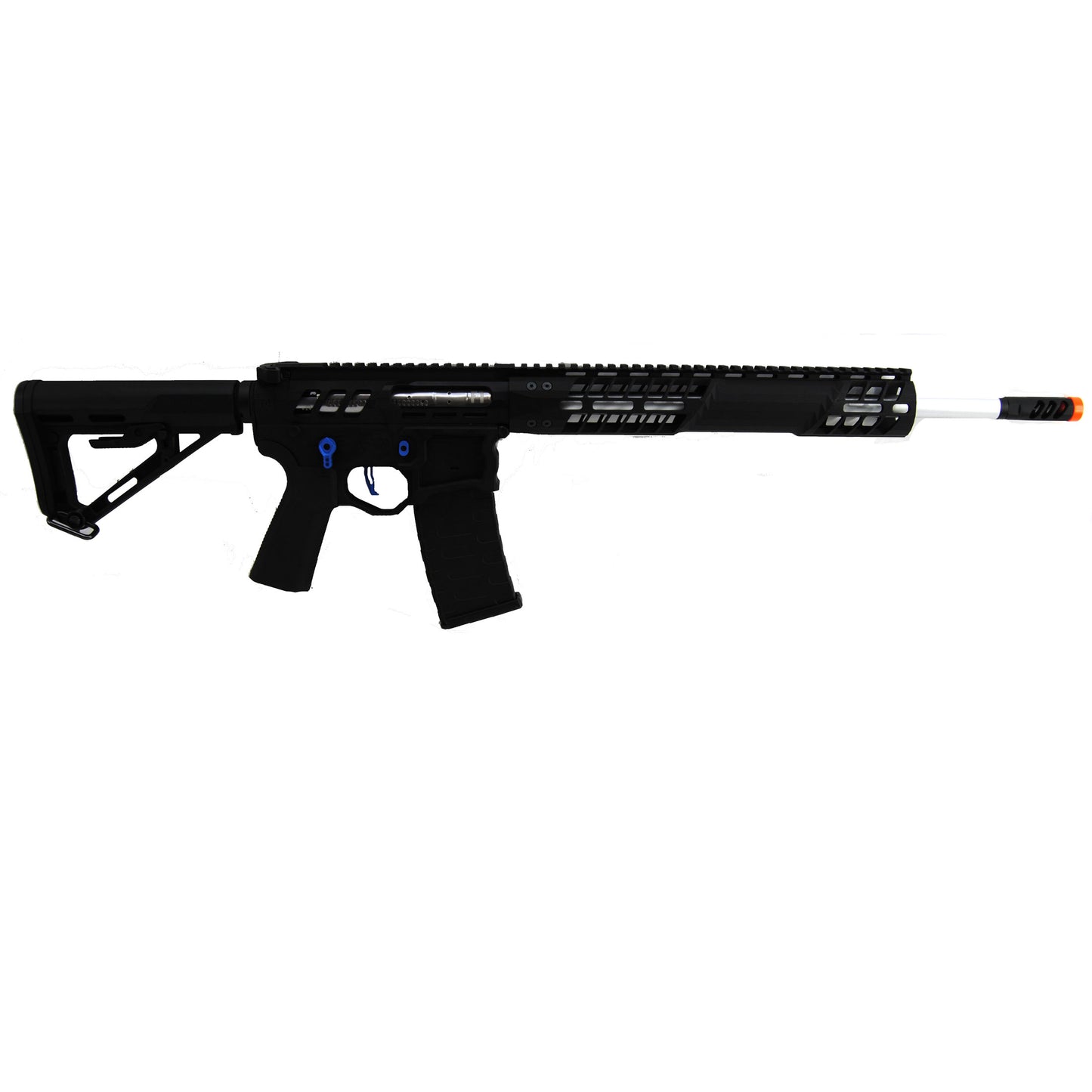 EMG x F1 UDR-15 Skeletonized eSilverEdge Airsoft AEG Rifle w/ C7M M-LOK Handguard - Black & Blue