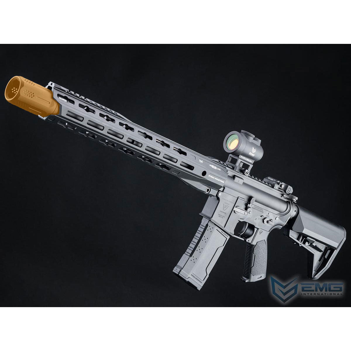 EMG Custom Built Strike Industries Licensed "Sentinel" AR-15 Airsoft AEG Rifle w/ GRIDLOK® LITE Handguard - Black - 15" Rail