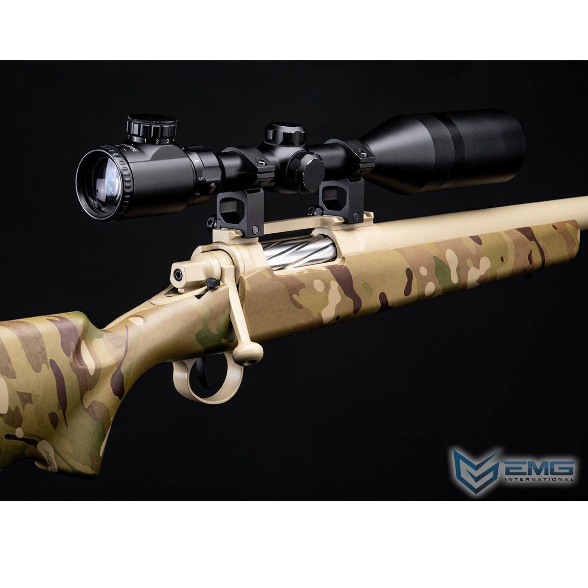 EMG Barrett Fieldcraft Airsoft Precision Bolt-Action Sniper Rifle with Featherweight Zero Trigger - Multicam