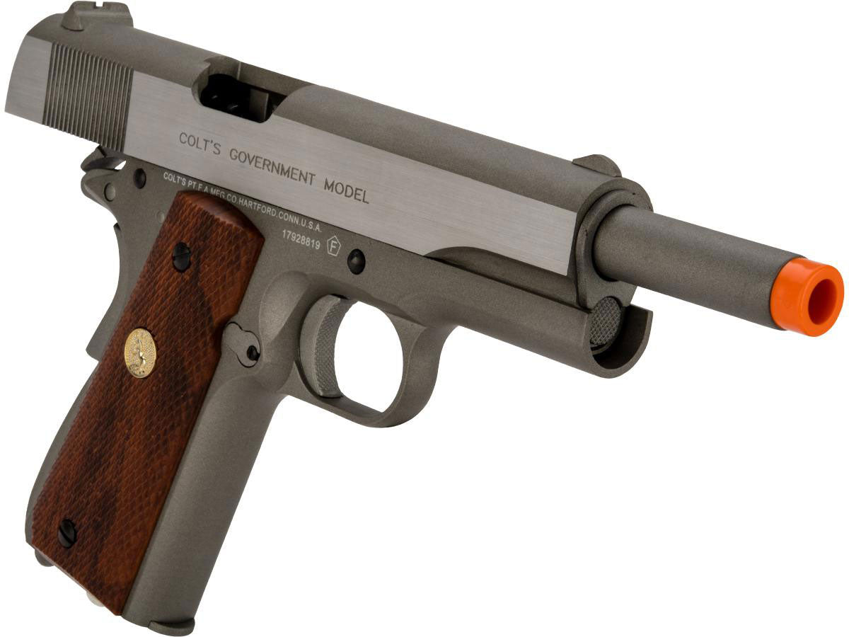 Colt Licensed 1911 Tactical Full Metal CO2 Airsoft Gas Blowback Pistol by KWC - Stainless Classic