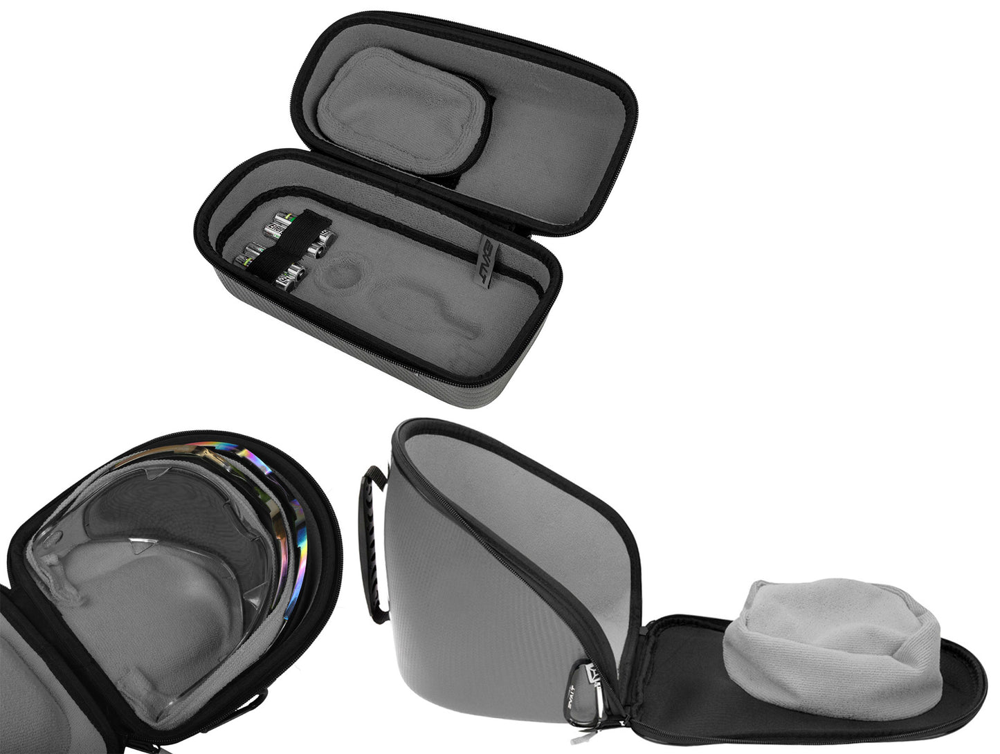 Exalt Universal Carbon V3 Goggle & V3 Lens & Loader Case - Charcoal Grey - Exalt