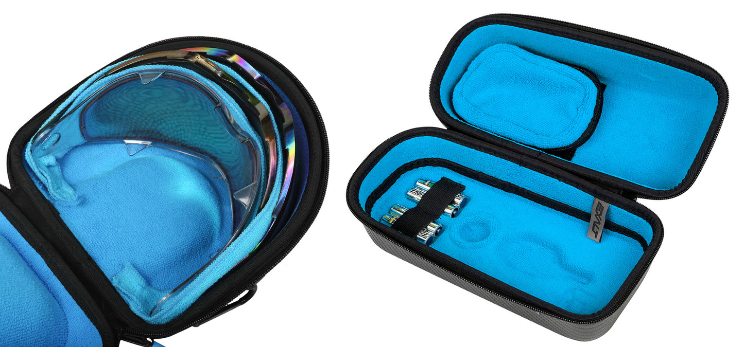 Exalt LE Universal Carbon V3 Lens & Loader Case - Charcoal Grey / Cyan Microfiber - Exalt