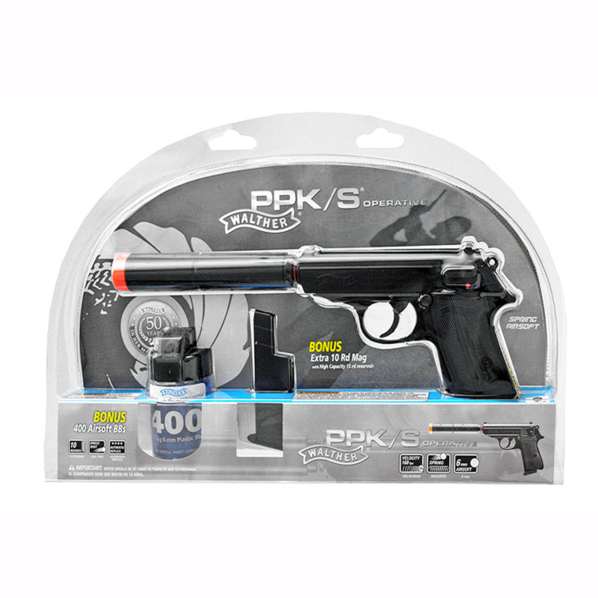 Walther PPK/S Operations Spring Airsoft Pistol Kit