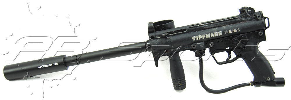 Used Tippmann Sports A-5 w/ 14" Apex 2 Barrel & H.E. Grip - Tippmann Sports