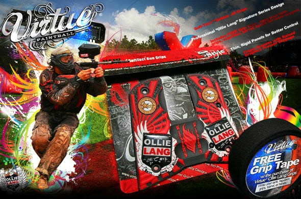 Virtue Ollie SoftTact™ .45 Grip - Red- Free Grip Tape - Virtue