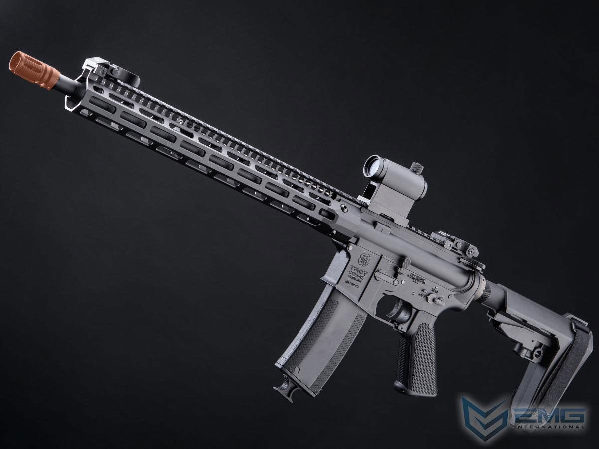 EMG Troy Industries Licensed SOCC M4 Carbine M-LOK AEG Rifle - 15" RIS - Black