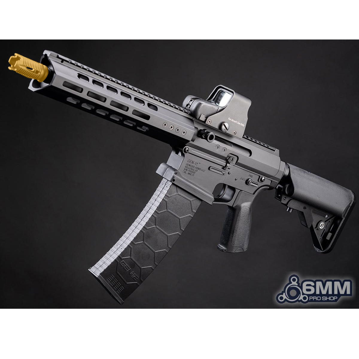 6mmProShop Taran Tactical Innovations x Genesis Arms Licensed "Dracarys" Gen 12 Airsoft AEG Rifle - Black w/MOSFET