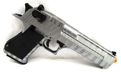 WE-Tech Desert Eagle Full Metal Gas Blowback Airsoft Pistol - Silver Tigerstripe