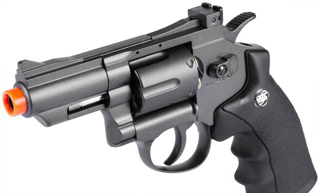 WG CO2 Full Metal High Power Airsoft 6mm Magnum Gas Revolver - 2" Black