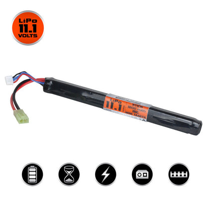 Valken 11.1V 1200 mAh 15C/30C Long Stick Battery Mini Tamiya