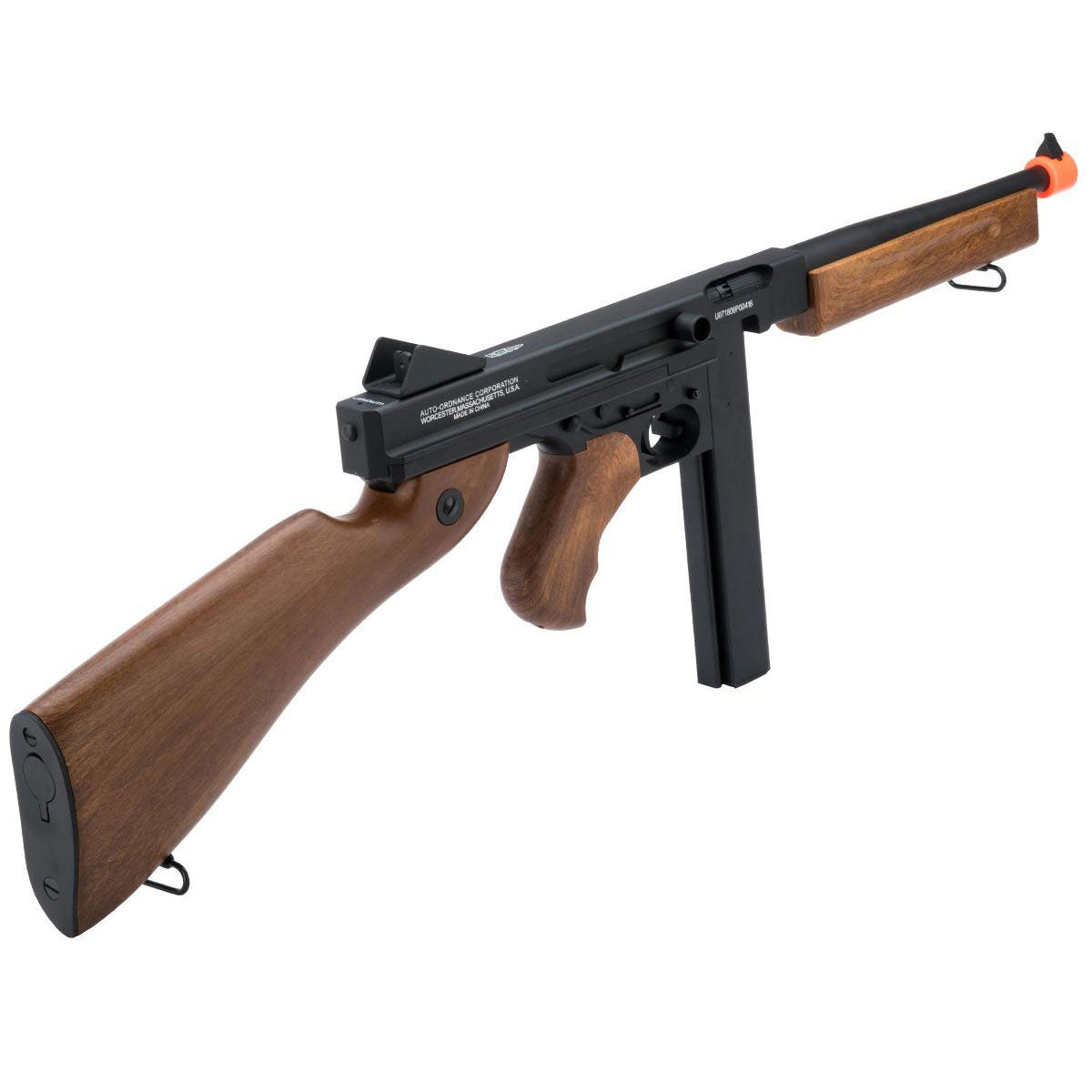 Cybergun Auto Ordnance Licensed Thompson M1A1 Airsoft AEG Rifle w/ Metal Receiver - Includes Battery and Charger