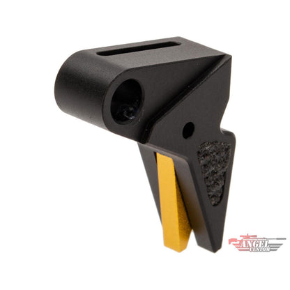 Angel Custom CNC Enhanced Flat Front Competition Style Trigger for KWA ATP Gas Blowback Airsoft Pistols - Black/Gold