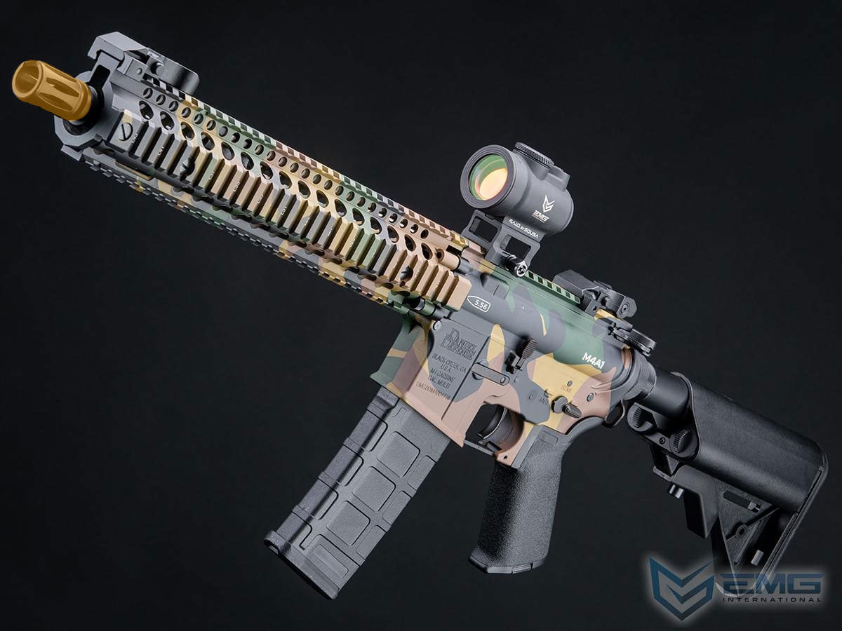 EMG Daniel Defense Licensed DDM4 Airsoft AEG Rifle w/ CYMA Platinum QBS Gearbox - DDM4A1 - 400 FPS - Woodland