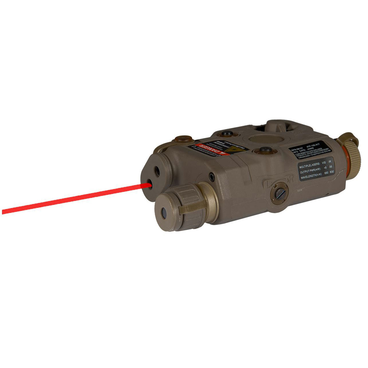 Lancer Tactical AN/PEQ-15 LED White Light + Red Laser w/ IR Lens