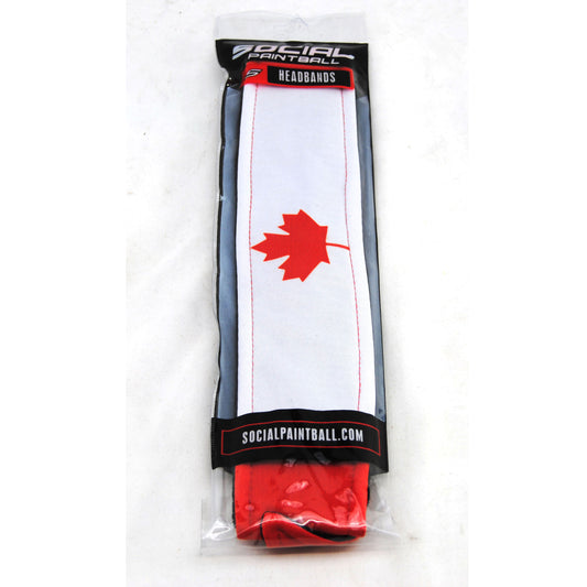 Social Paintball Grit Deluxe Long Tie Headband - Canada Flag