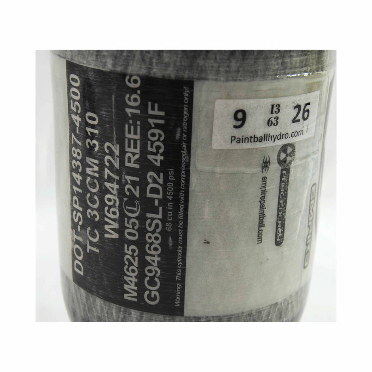 Used Empire Basics 68ci/4500psi HPA Tank - Grey