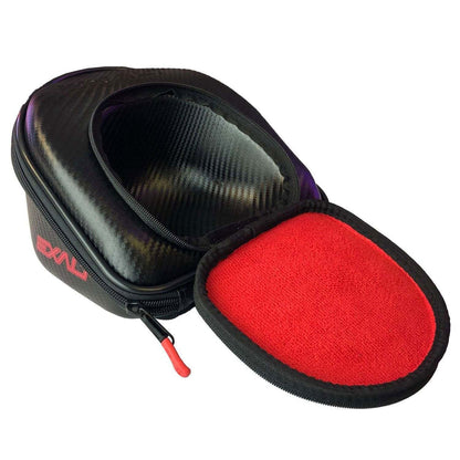 Exalt Universal Carbon Lens Case V3 - Black / Red Microfiber