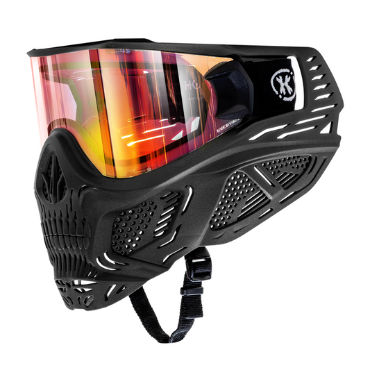 HSTL Skull Goggle "Death" - Black w/ Fire Lens