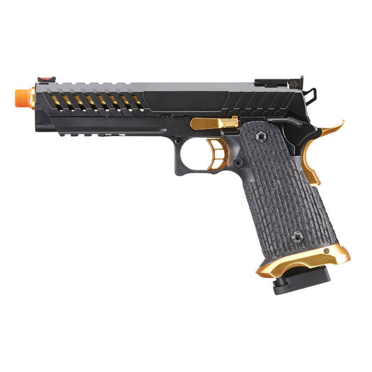 Lancer Tactical Knightshade Hi-Capa Gas Blowback Airsoft Pistol - Black & Gold