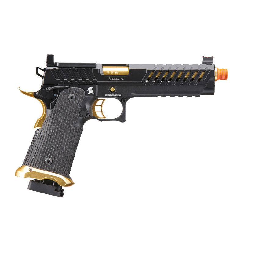 Lancer Tactical Knightshade Hi-Capa Gas Blowback Airsoft Pistol w/ Red Dot Mount - Black & Gold