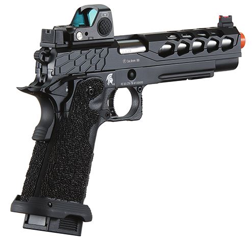 Lancer Tactical Stryk Hi-Capa 5.1 Gas Blowback Airsoft Pistol w/ Red Dot Sight - Black