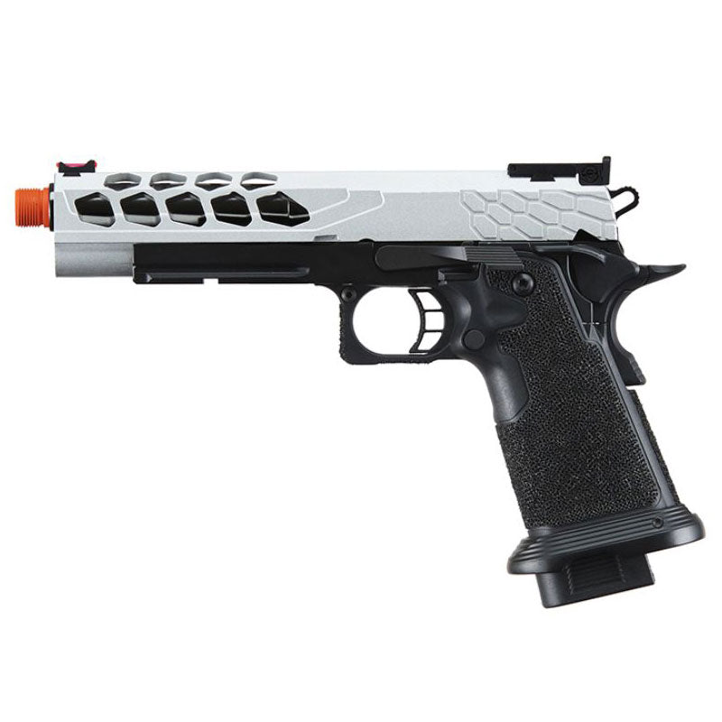 Lancer Tactical Stryk Hi-Capa 5.1 Gas Blowback Airsoft Pistol - Black/Silver