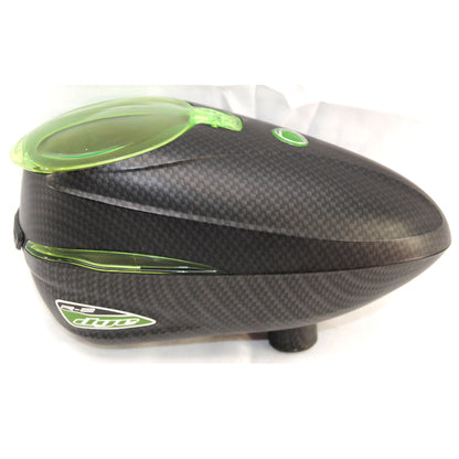 Used Dye R-2 Electronic Paintball Loader - Carbon/Lime