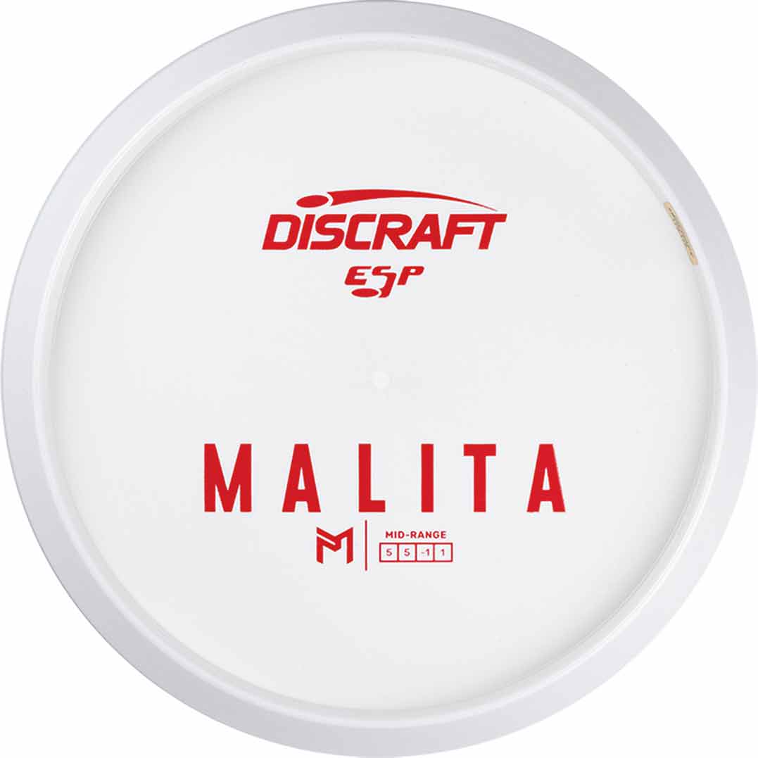 Discraft White ESP Malita Disc - Bottom Stamp