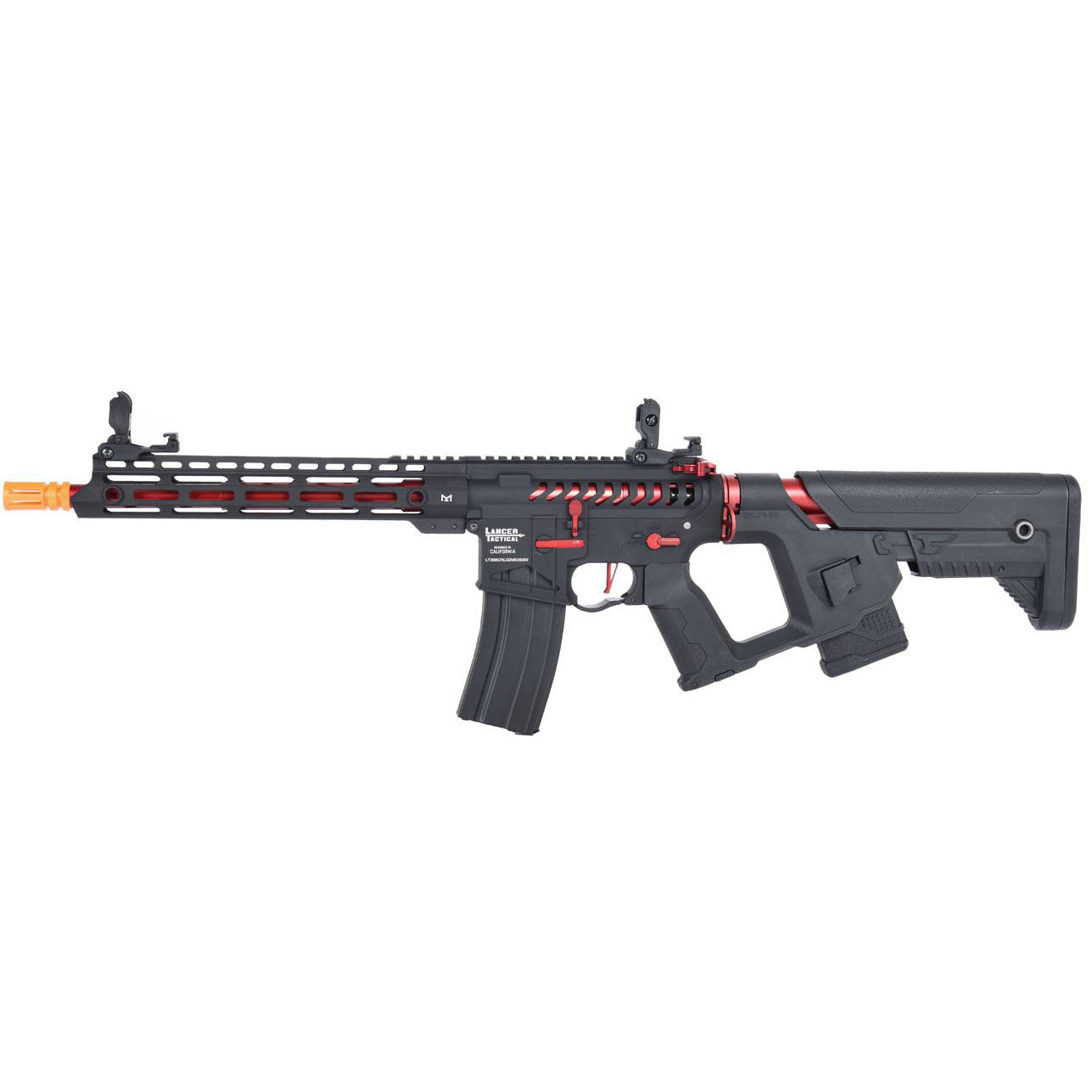 Lancer Tactical Enforcer BLACKBIRD Skeleton AEG w/ Alpha Stock (High FPS) - Black/Red