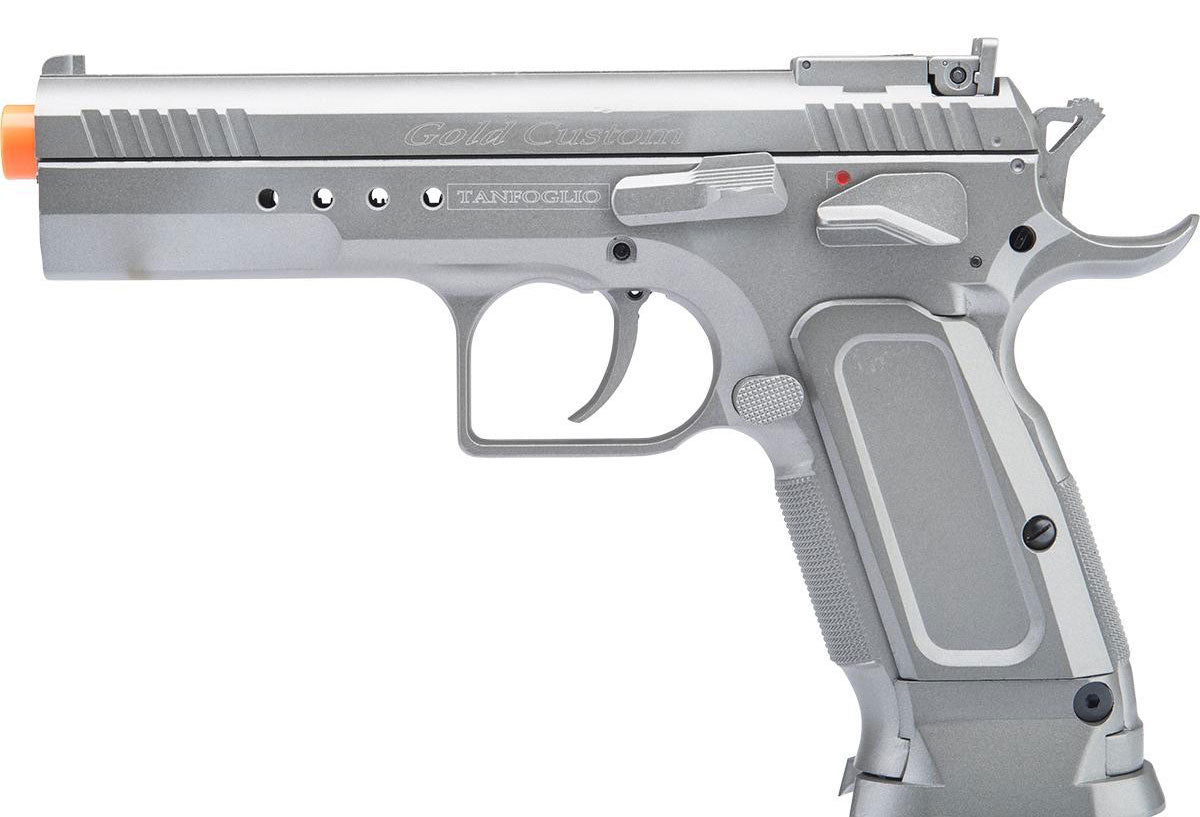 Cybergun Tanfoglio Licensed Limited Edition Custom Airsoft GBB Pistol by KWC - Silver