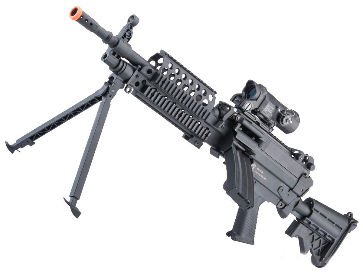 Cybergun FN Licensed M249 MK46 "Featherweight" Airsoft Machine Gun - 350 FPS