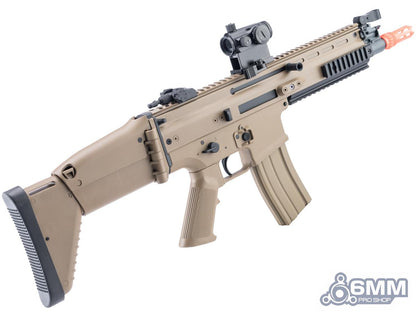 6mmProShop FN Herstal Licensed SCAR-L Airsoft AEG Rifle w/ ZEUS MOSFET by Cybergun - Tan - 350FPS