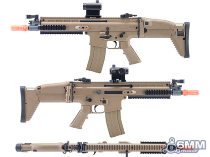 6mmProShop FN Herstal Licensed SCAR-L Airsoft AEG Rifle w/ ZEUS MOSFET by Cybergun - Tan - 350FPS