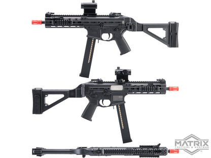 Matrix x Double Eagle UTR45-C Airsoft AEG SMG w/ Modular Handguard and Falcon Gearbox - 400 FPS - Black