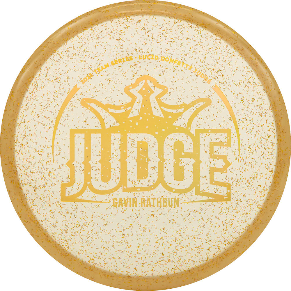 Dynamic Discs Lucid Confetti Judge Disc - Gavin Rathbun 2023 Team Series V2 - Gold