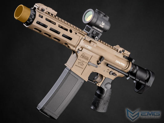 EMG Daniel Defense Licensed DDM4 PDW Airsoft AEG Rifle w/ CYMA Platinum Gearbox - Flat Dark Earth - 350 fps