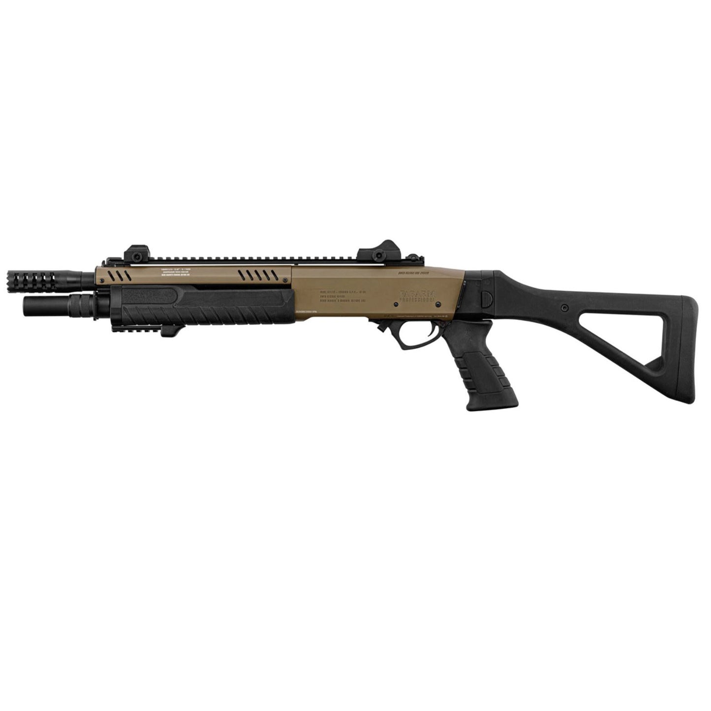 Lancer Tactical Fabarm 33" Compact Green Gas Pump Airsoft Shotgun - Tan