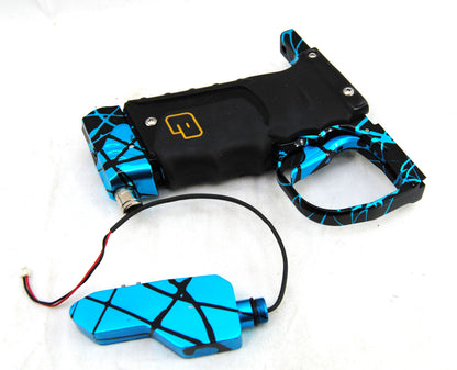 Used Inception Designs FLE Midblock Autococker with E2 E-Blade - Teal Black Splash