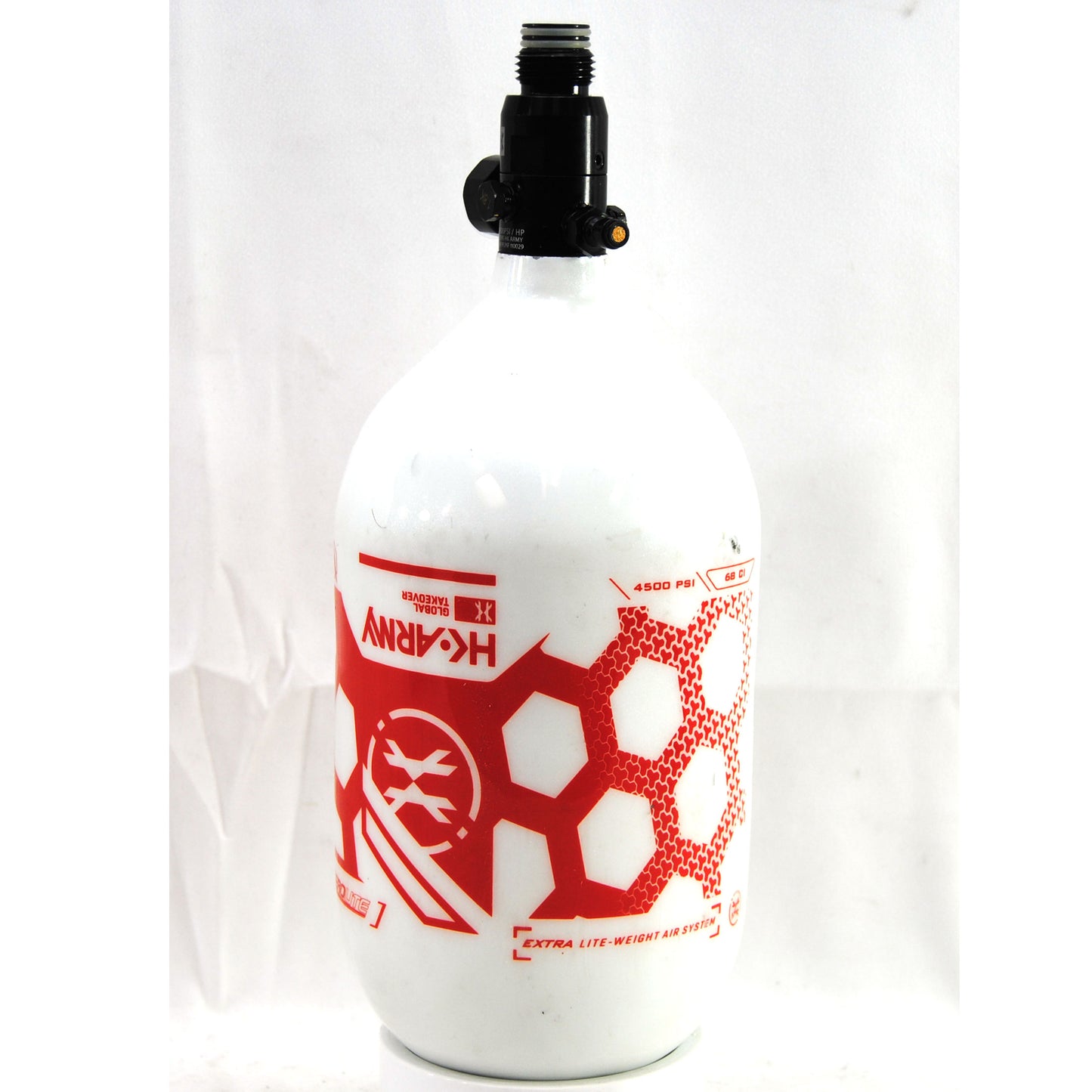 Used HK Army 68ci/4500psi Compressed Air Tank - White/Red
