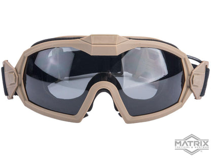 Matrix Tactical Anti Fog Goggle w/ Fan - Tan