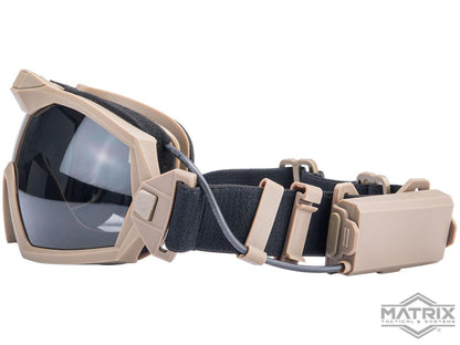 Matrix Tactical Anti Fog Goggle w/ Fan - Tan