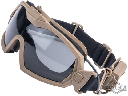 Matrix Tactical Anti Fog Goggle w/ Fan - Tan