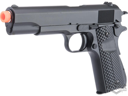 Matrix x Golden Eagle Full Metal M1911A1 Gas Blowback Airsoft Pistol - Black - Golf Ball Grips