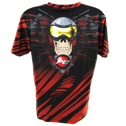 PB Sports Stretchy Soft T-Shirt - Skull Gunner Red