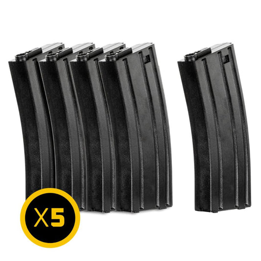 HK Army Hostile AWS RMAG Mid-Cap Thermold 140rd Magazine 5 Pack - Black