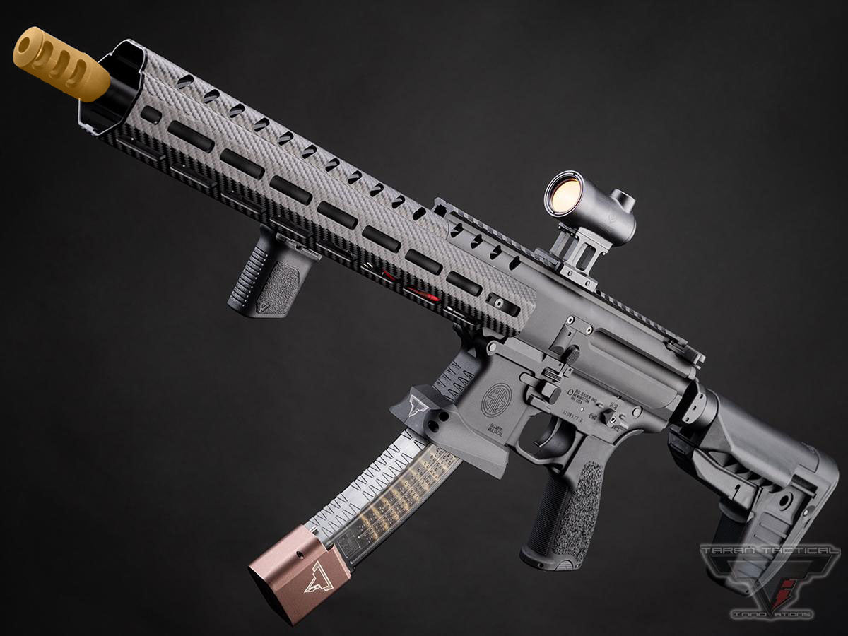 Custom JW SIG SAUER ProForce MPX AEG w/ EMG TTI John Wick Suite - Faux Carbon Fiber Handguard - 350 FPS