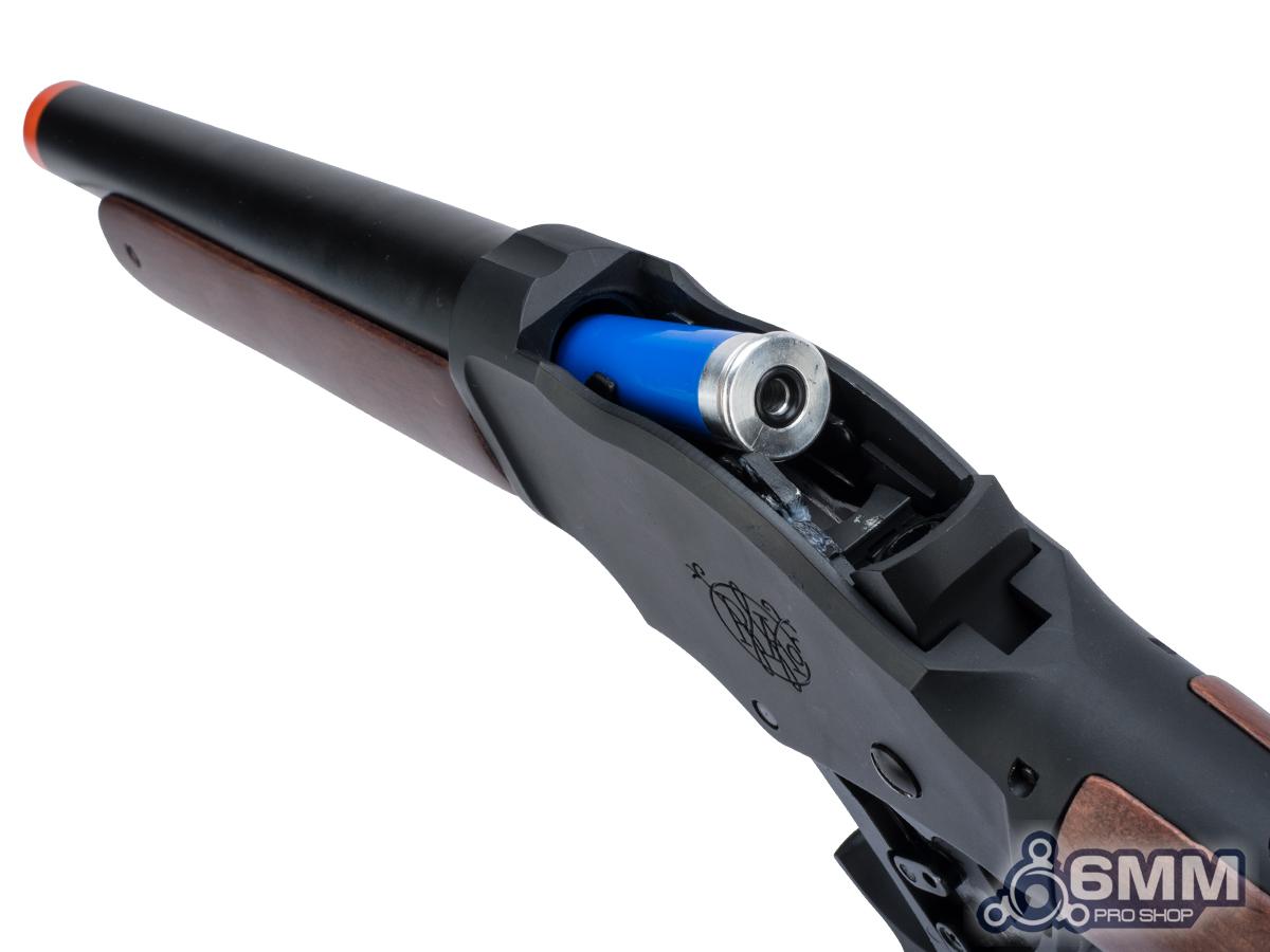 6mmProShop M1887 Terminator Lever Action Gas Airsoft Shotgun - Wild Card - Black