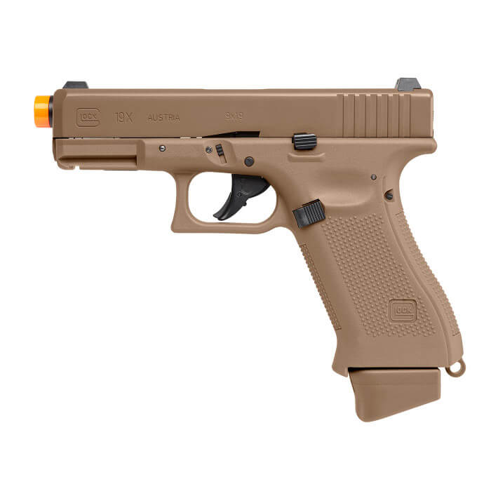 Elite Force Glock G19X Gen Co2 Airsoft Pistol Half Blow Back - Coyote Tan - Elite Force