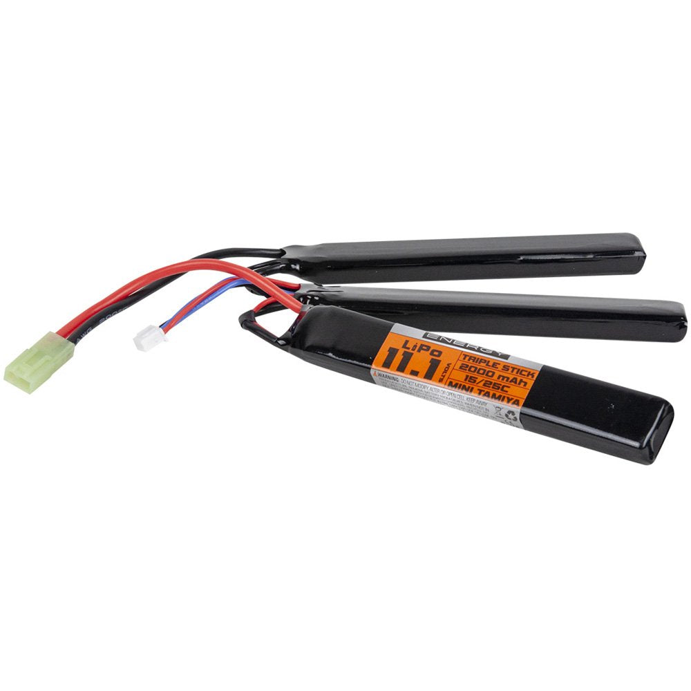 Valken 11.1V 2000mAh 15/25C LiPo Battery Triple Stick - Valken Paintball