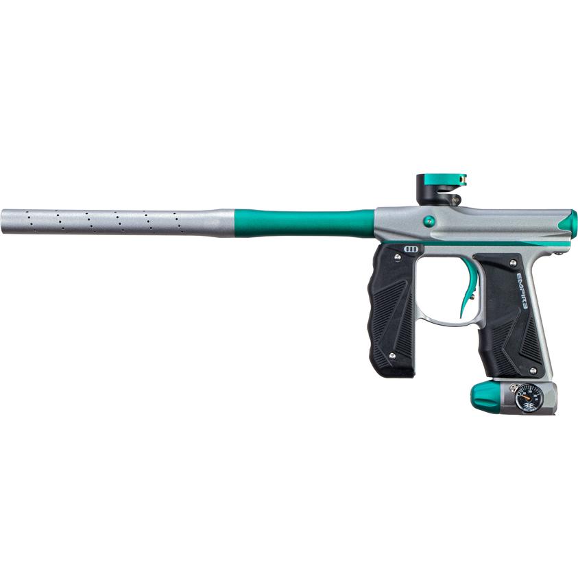 Empire Mini GS Paintball Gun w/ 2 Piece Barrel - Dust Grey / Teal - Empire